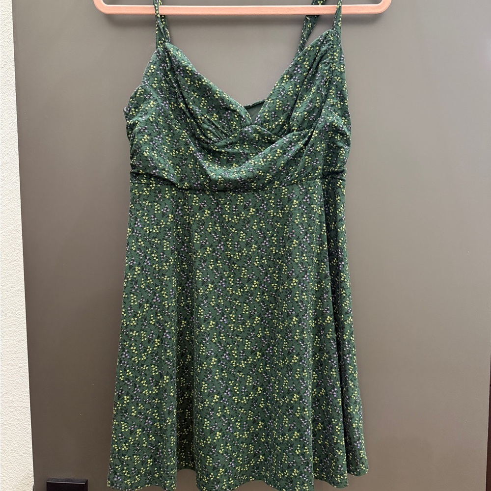 Urban Outfitters Dark Green Floral Top